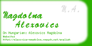 magdolna alexovics business card